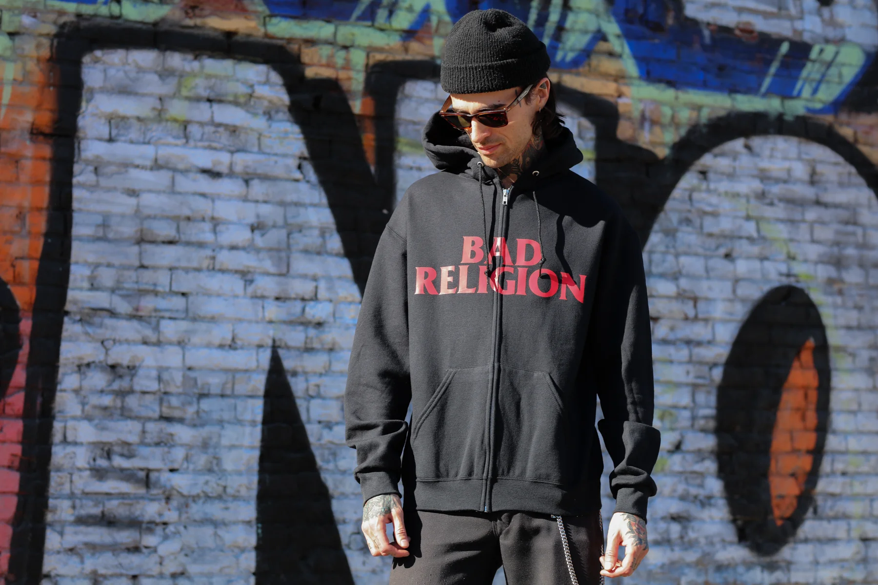 Logo Crossbuster Zip Up Hoodie (Black) - Image 2