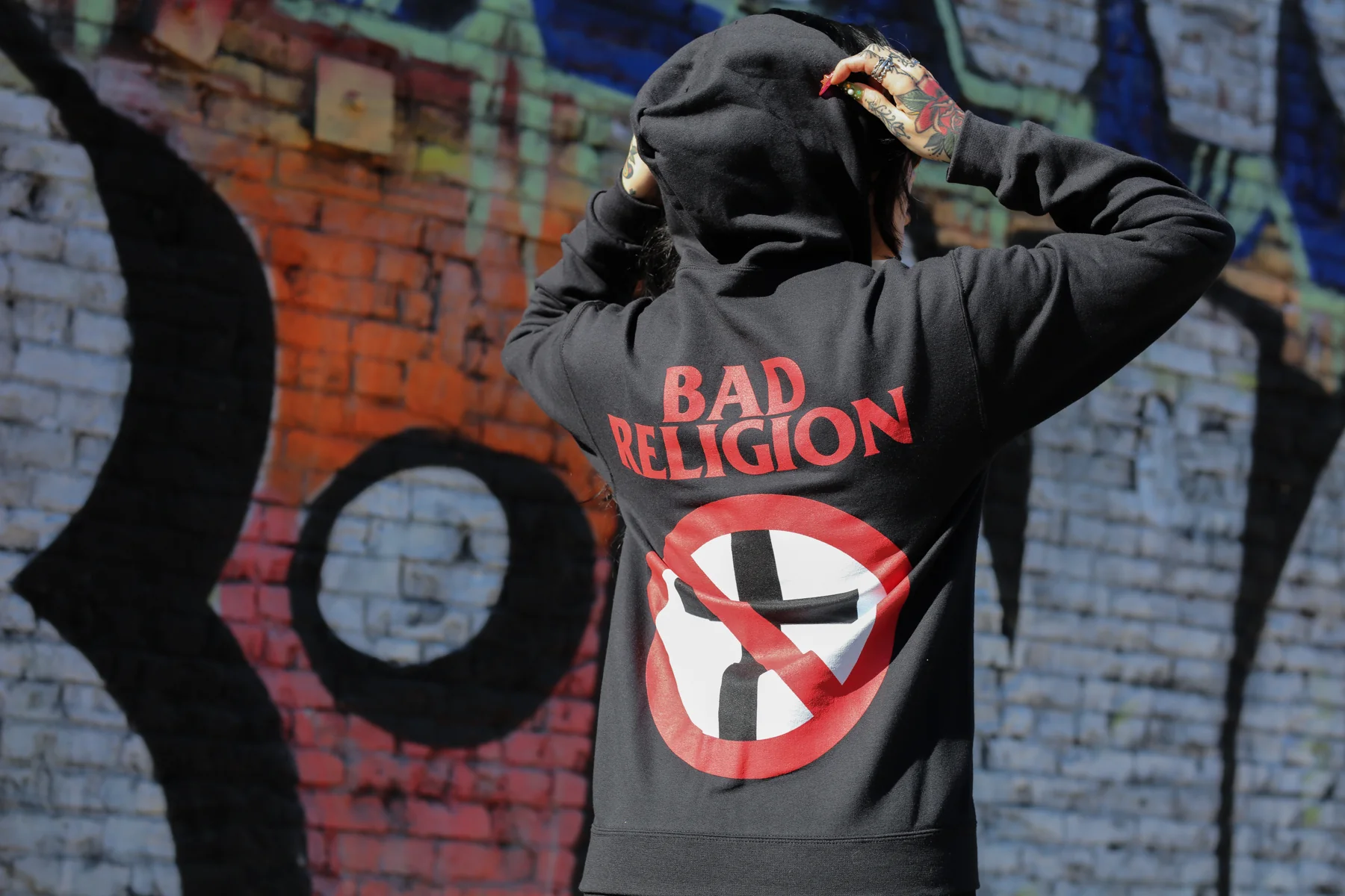 Logo Crossbuster Zip Up Hoodie (Black) - Image 3