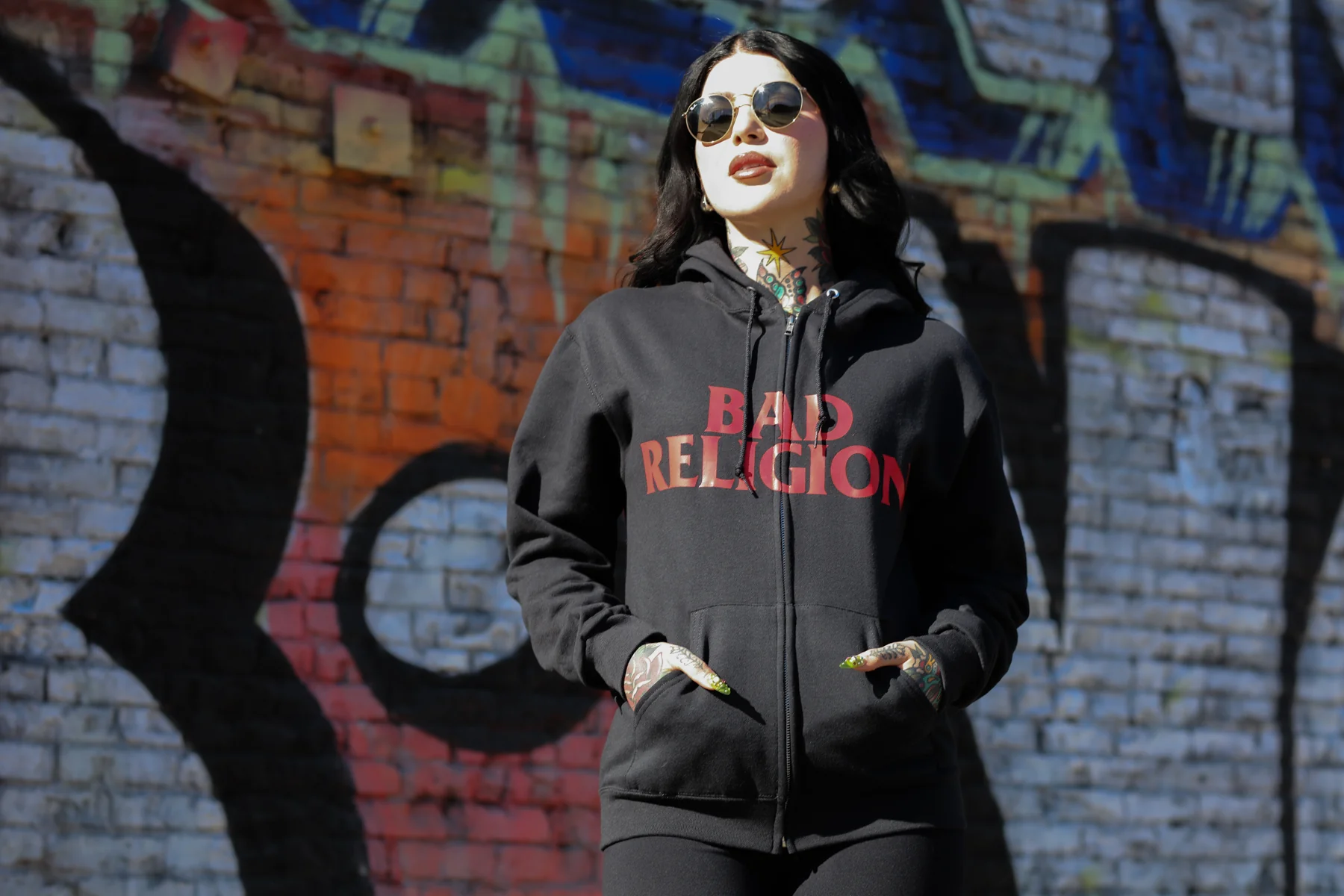 Logo Crossbuster Zip Up Hoodie (Black) - Image 4