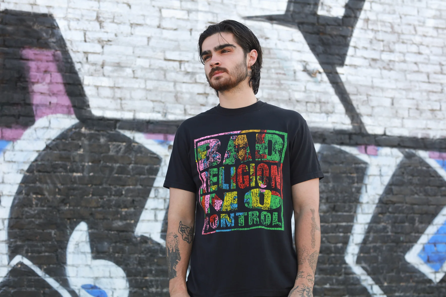 No Control Track List T-Shirt (Black) - Image 2