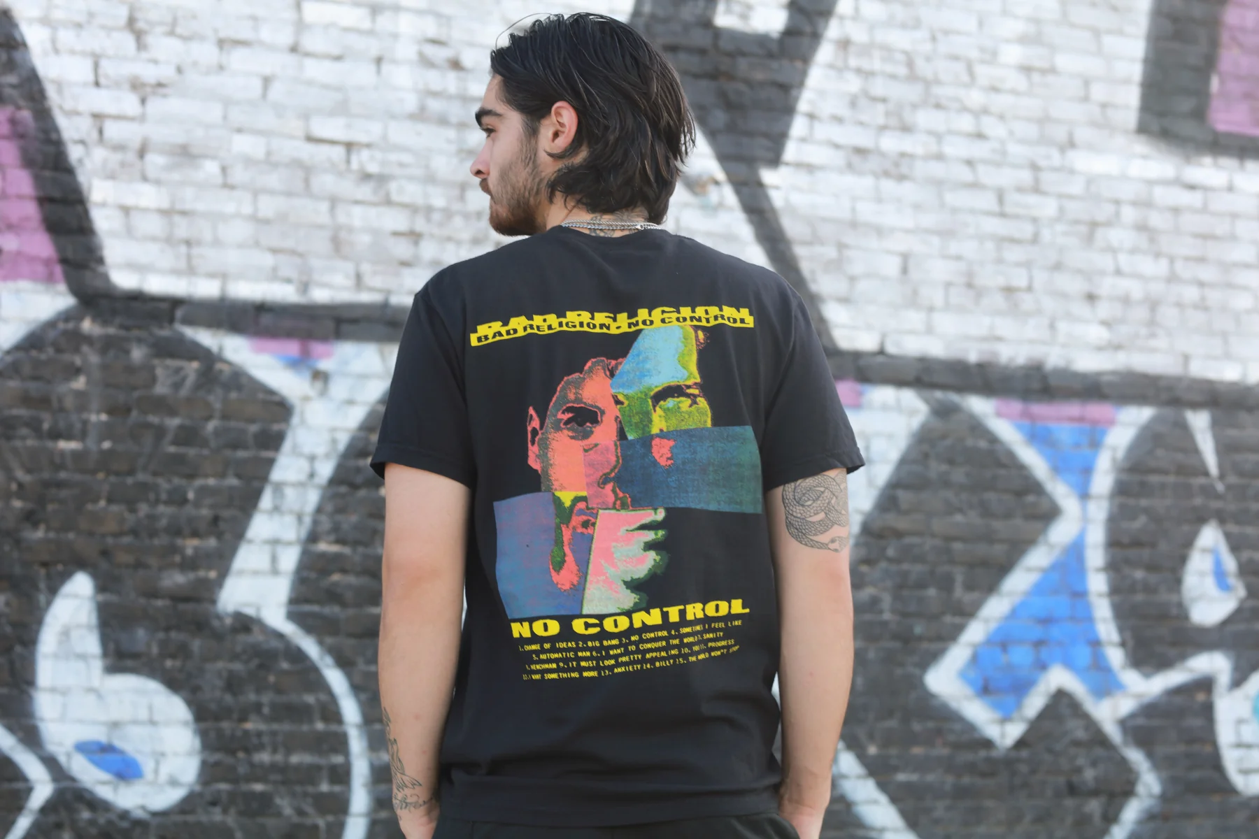 No Control Track List T-Shirt (Black) - Image 5