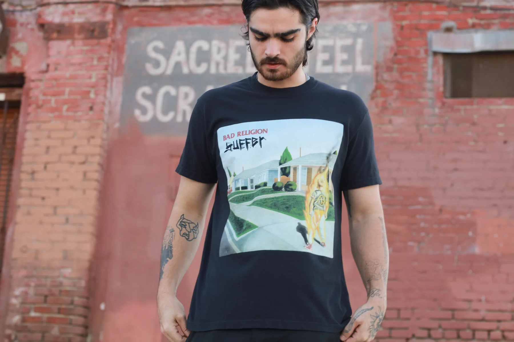 Suffer Track List T-Shirt (Black) - Image 4
