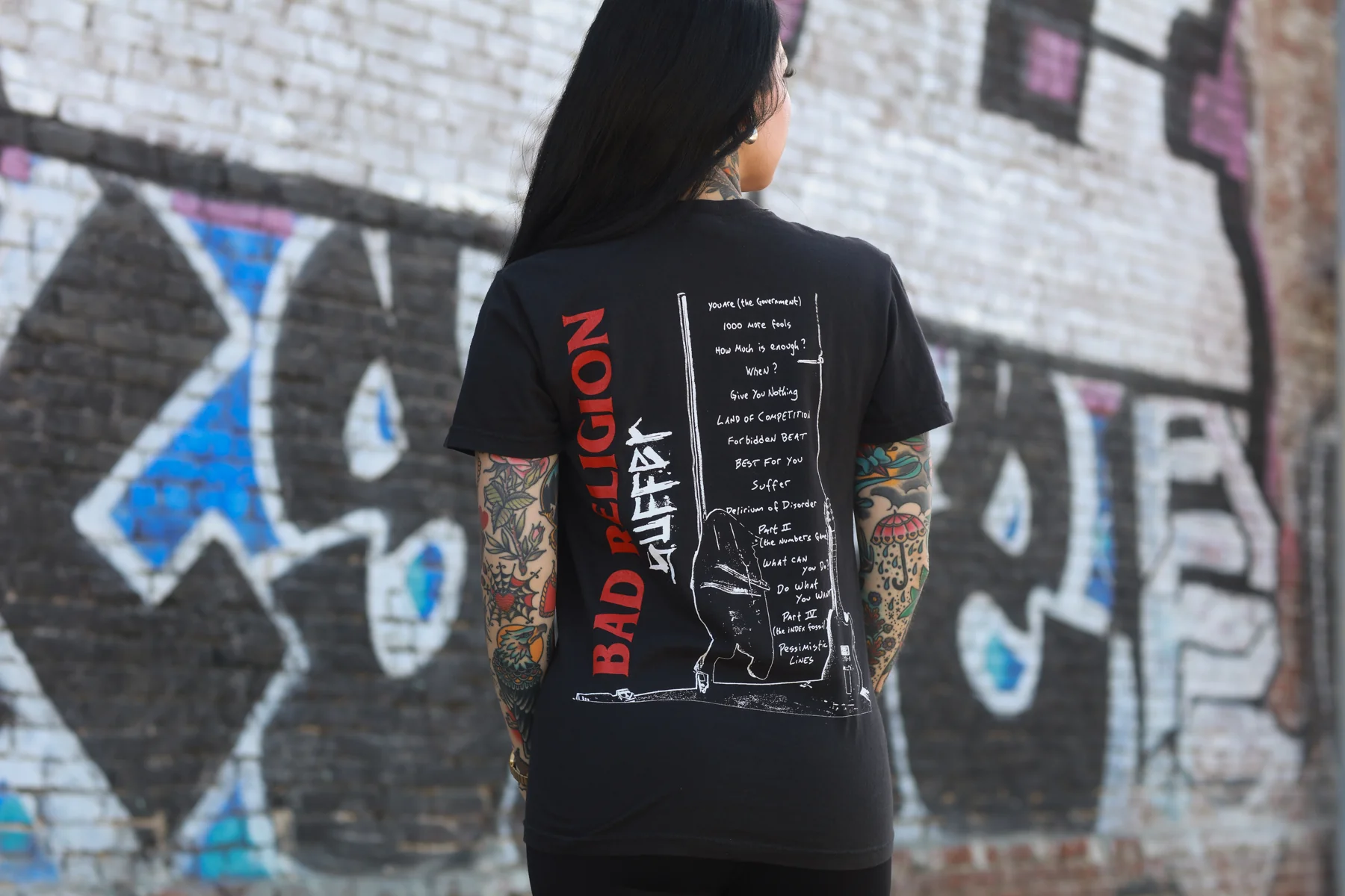 Suffer Track List T-Shirt (Black) - Image 5